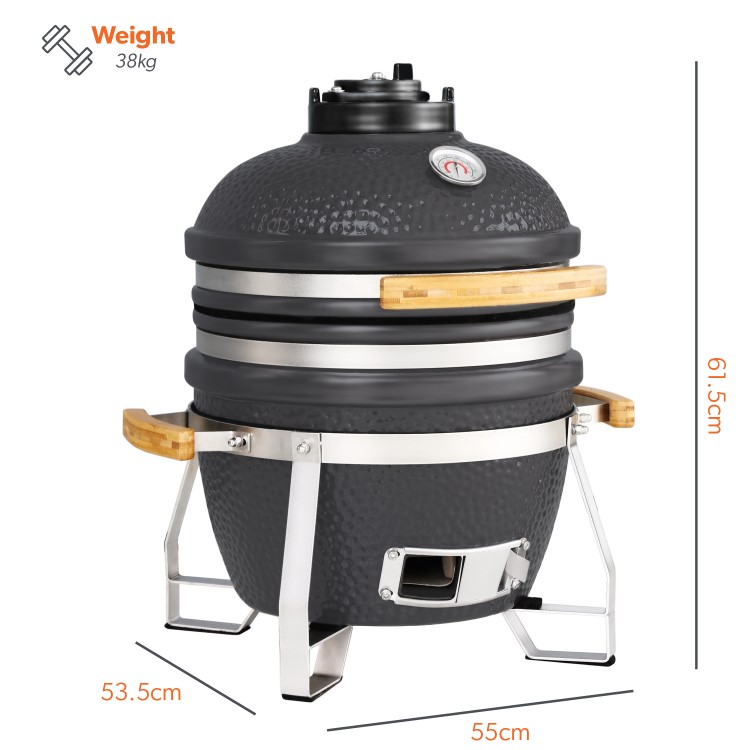 Boss Grill The Egg XS - 15 Inch Ceramic Kamado Style Charcoal Smoker BBQ Grill