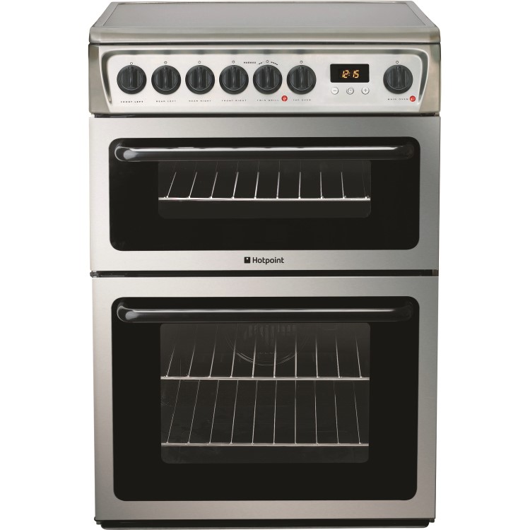 Hotpoint 60cm Double Oven Electric Cooker - Stainless Steel