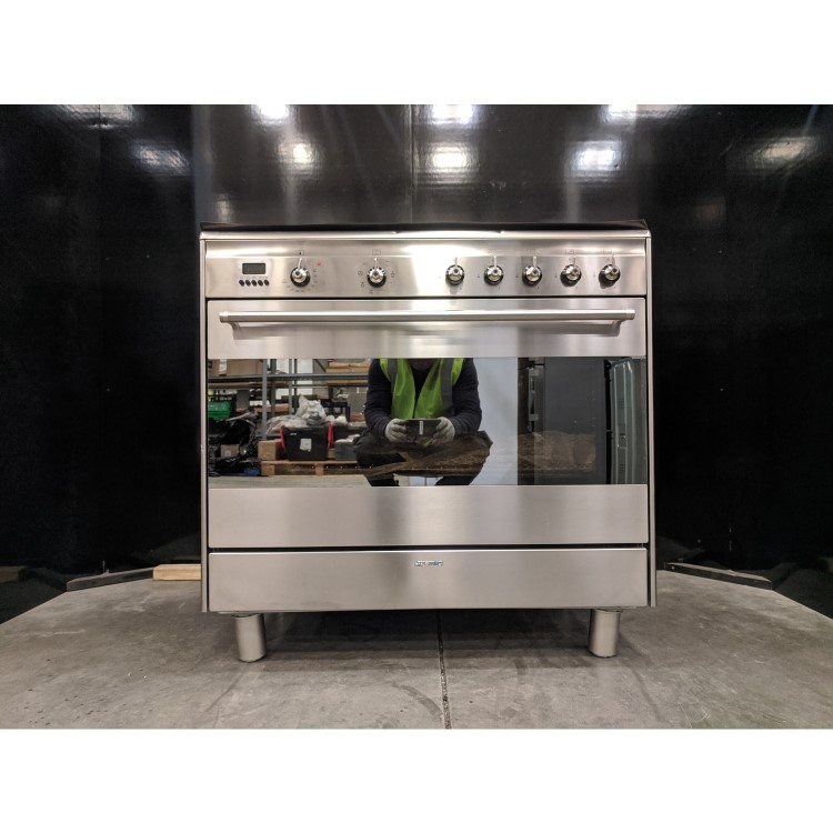 Refurbished Smeg Concert SUK91MFX9 90cm Dual Fuel Single Oven Range Cooker Stainless Steel