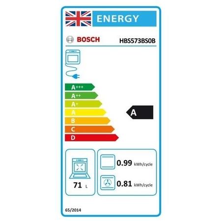 Refurbished Bosch Series 4 HBS573BS0B Pyrolytic Self Cleaning 60cm Single Built In Electric Oven Stainless Steel