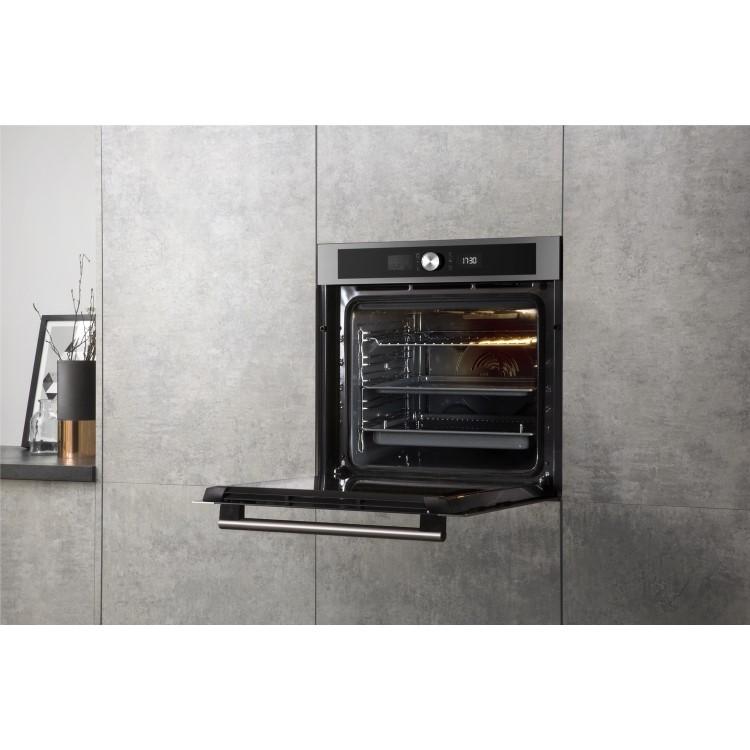 Hotpoint Electric Fan Single Oven with LCD Control Panel - Stainless Steel