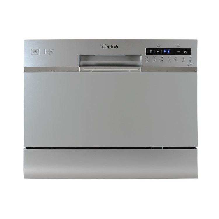 electriQ 6 Place Settings Freestanding Table Top Dishwasher - Silver