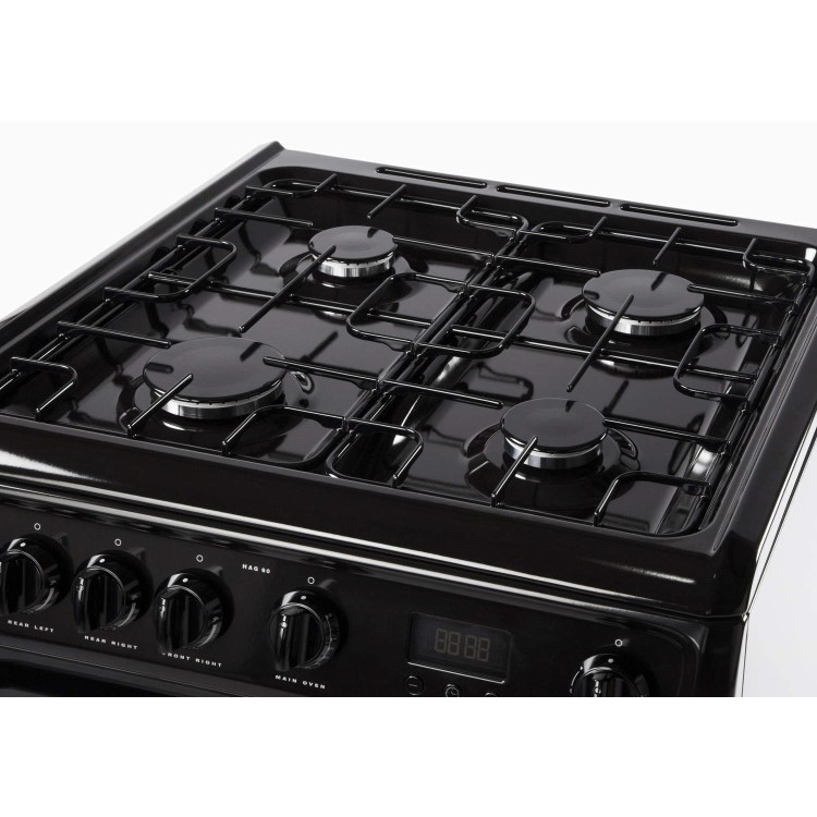 Hotpoint 60cm Double Oven Gas Cooker - Black