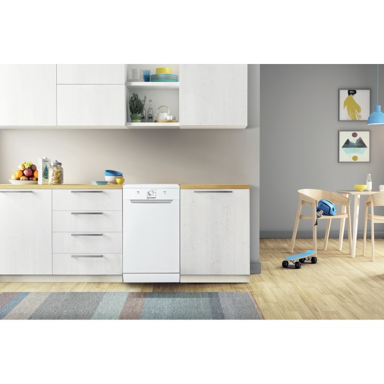 Indesit 10 Place Settings Freestanding Slimline Dishwasher - White