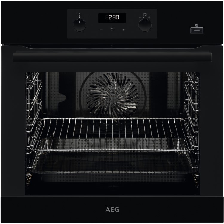 Refurbished AEG 6000 BEB355020B 60cm Single Built In Electric Oven Black