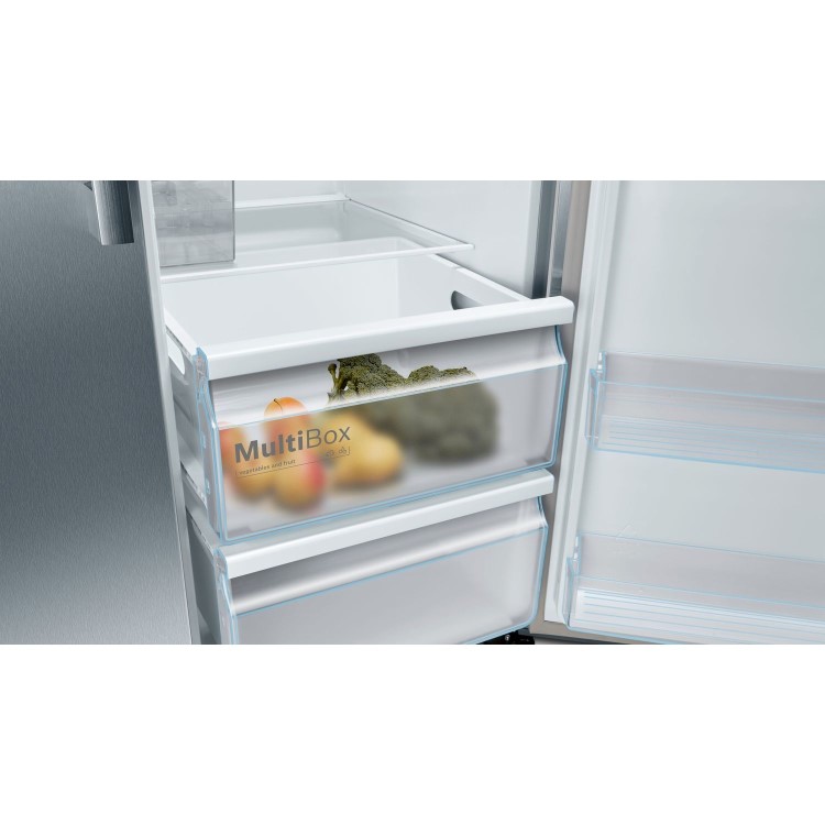 Bosch Series 6 533 Litre Side-By-Side American Fridge Freezer- Stainless Steel 