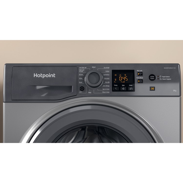 Hotpoint Anti-stain 8kg 1400rpm Washing Machine - Graphite