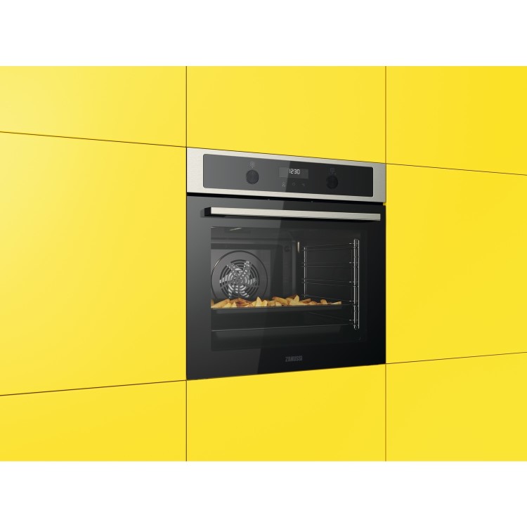 Refurbished Zanussi Series 60 ZOPND7X1 60cm Single Built In Electric Oven with PlusSteam Stainless Steel