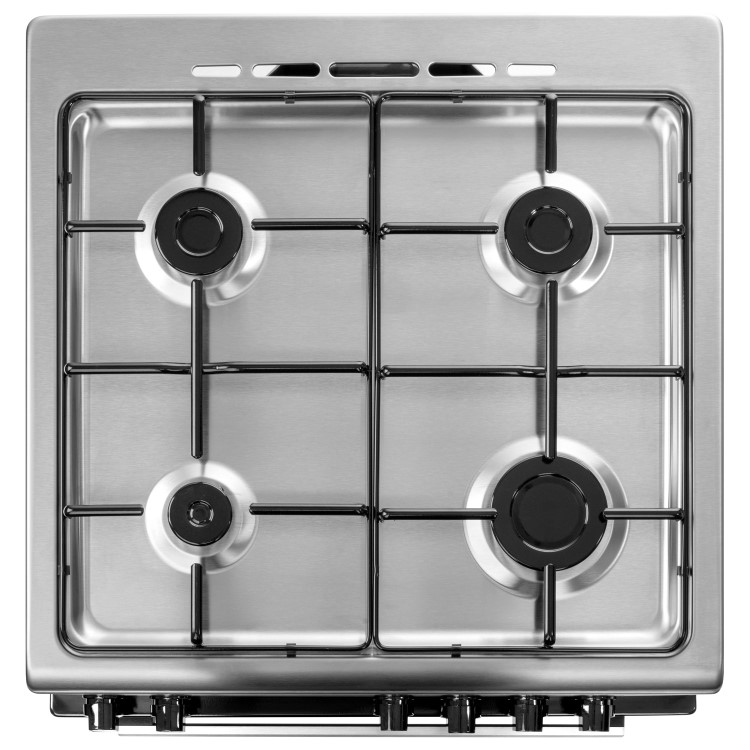 electriQ 60cm Dual Fuel Single Oven Cooker - Stainless Steel