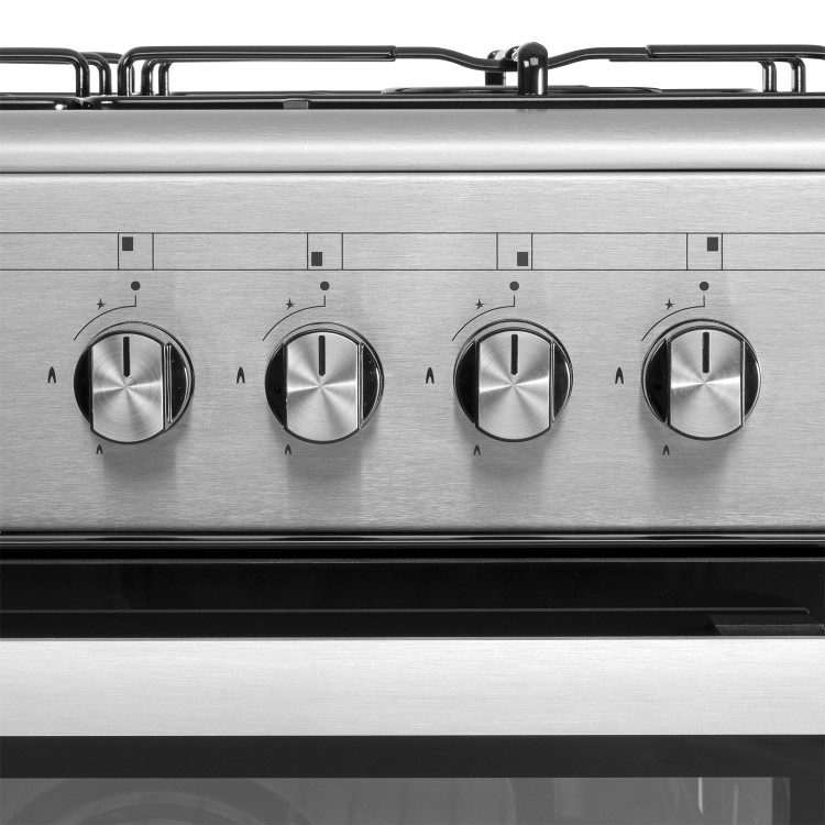 electriQ 60cm Dual Fuel Single Oven Cooker - Stainless Steel