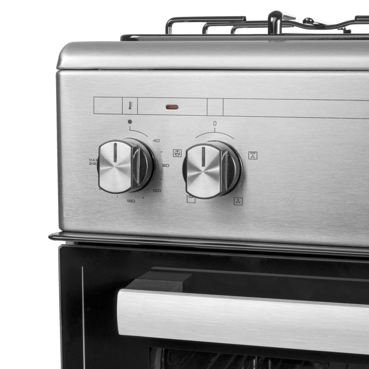 electriQ 60cm Dual Fuel Single Oven Cooker - Stainless Steel