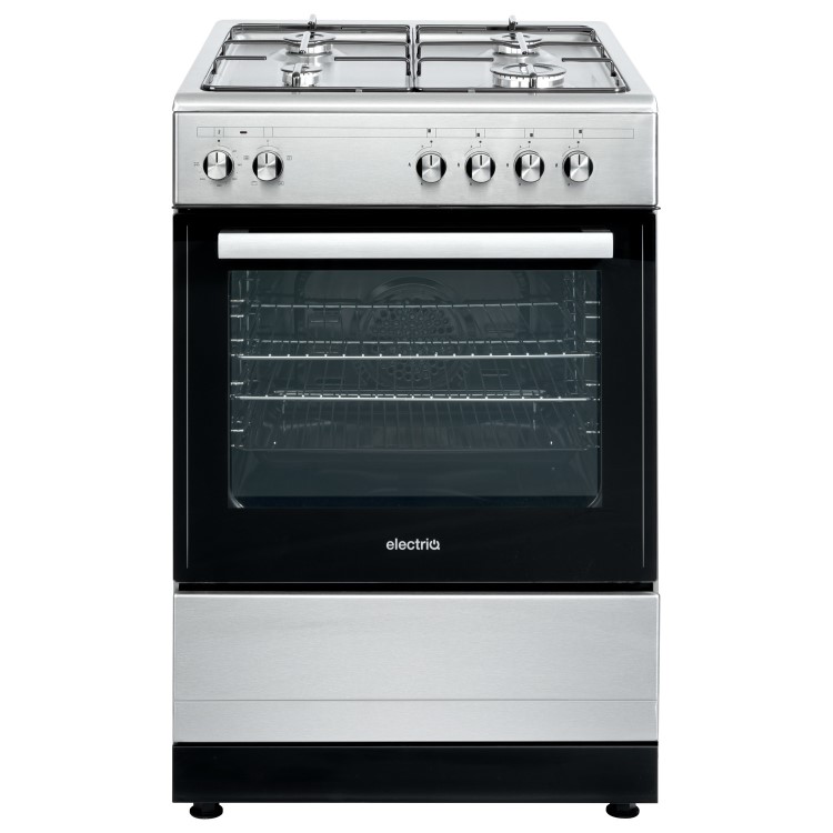 electriQ 60cm Dual Fuel Single Oven Cooker - Stainless Steel