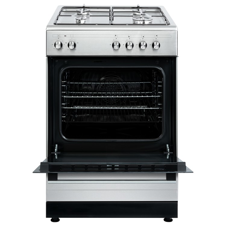 electriQ 60cm Dual Fuel Single Oven Cooker - Stainless Steel