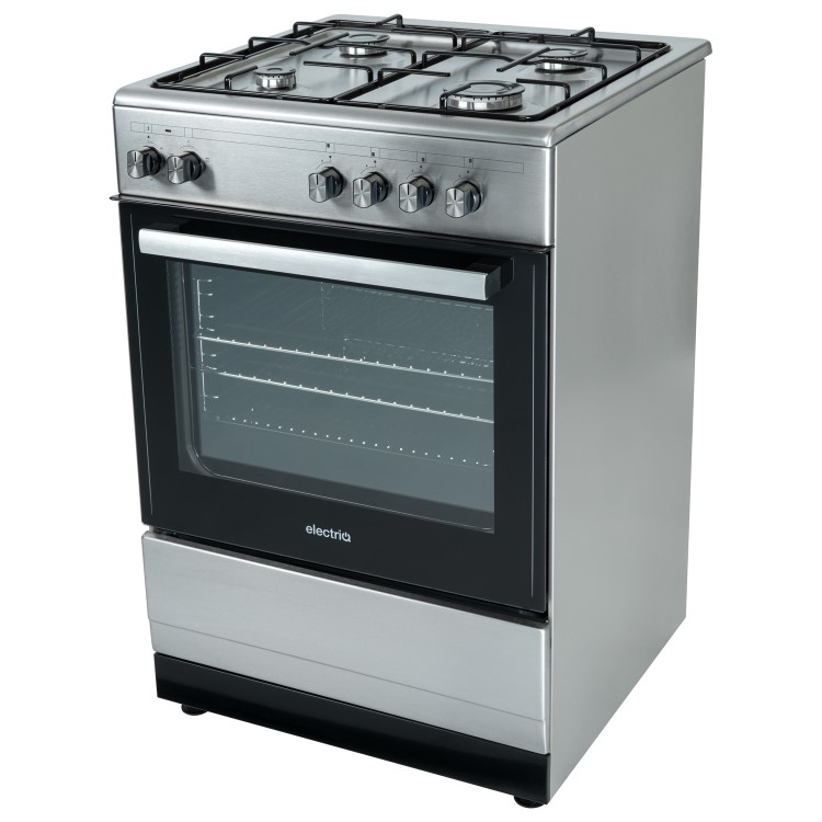 electriQ 60cm Dual Fuel Single Oven Cooker - Stainless Steel