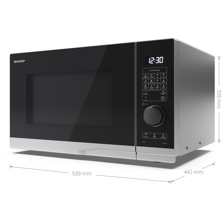 Sharp 25L Freestanding Digital Microwave Oven & Grill - Silver