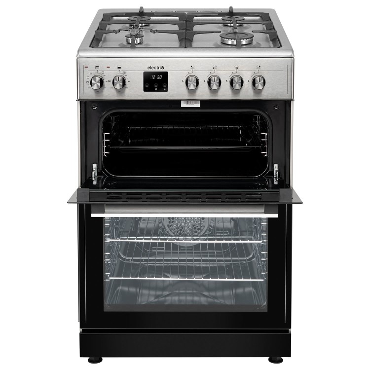 electriQ 60cm Dual Fuel Cooker - Stainless Steel