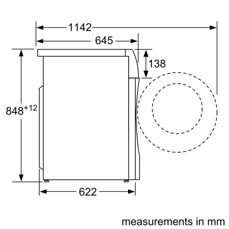 Refurbished Bosch Series 6 WDU28568GB Freestanding 10/6KG 1400 Spin Washer Dryer Silver