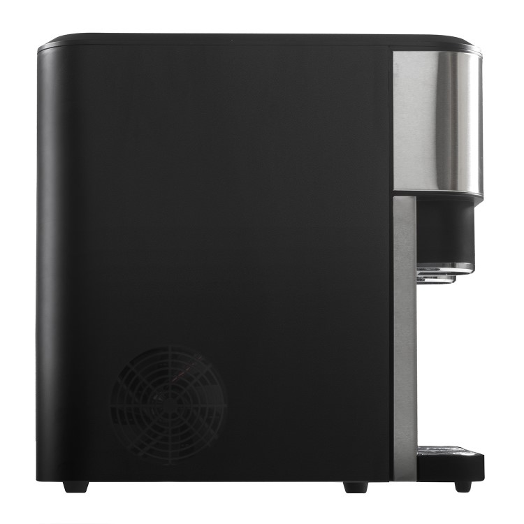 Refurbished electriQ eiqicecm Countertop Ice Maker With Ice Crusher and Water Dispenser Stainless Steel/Black