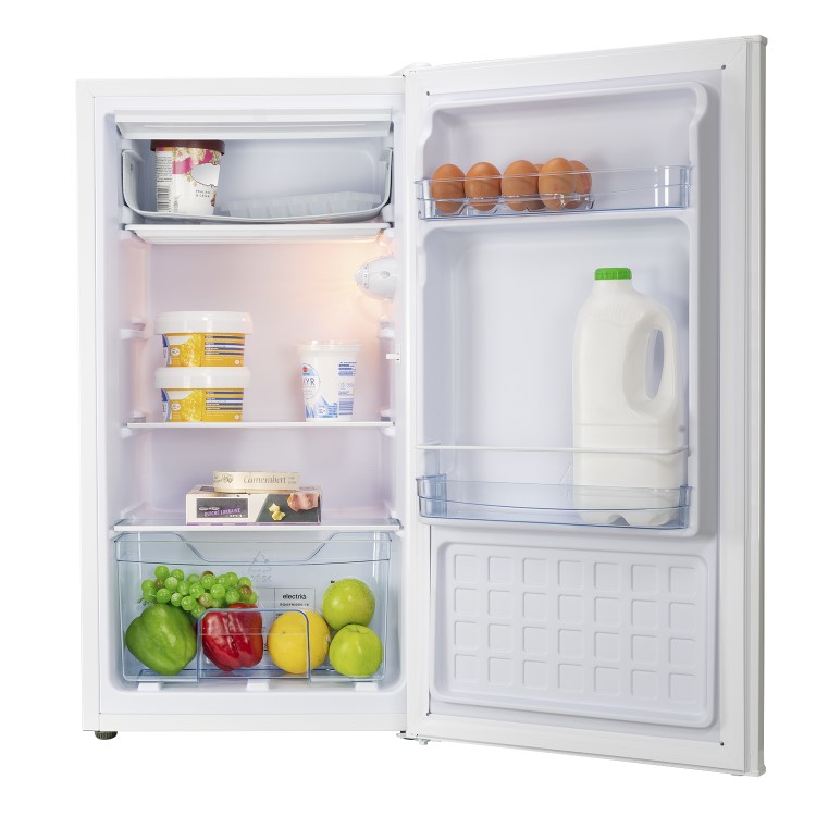 electriQ 62 Litre Freestanding Under Counter Fridge with Ice Box - White