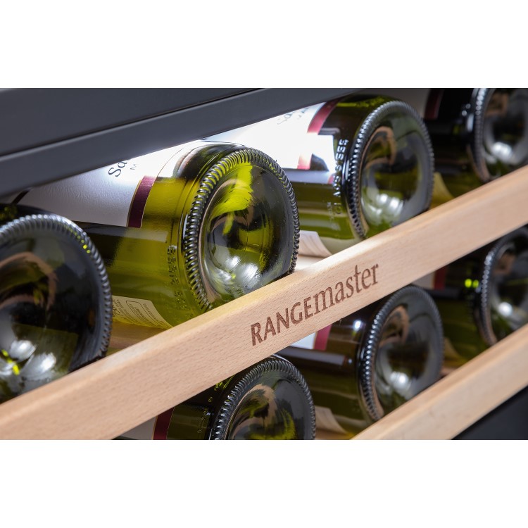 Rangemaster 46 Bottle Capaciy Wide Dual Zone Wine Cooler - Stainless Steel