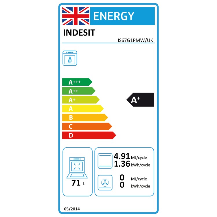 Indesit 60cm Single Oven Gas Cooker - White