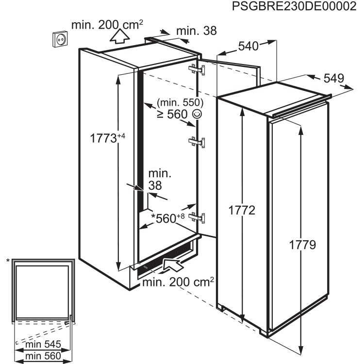 Zanussi 204 Litre Integrated Freezer