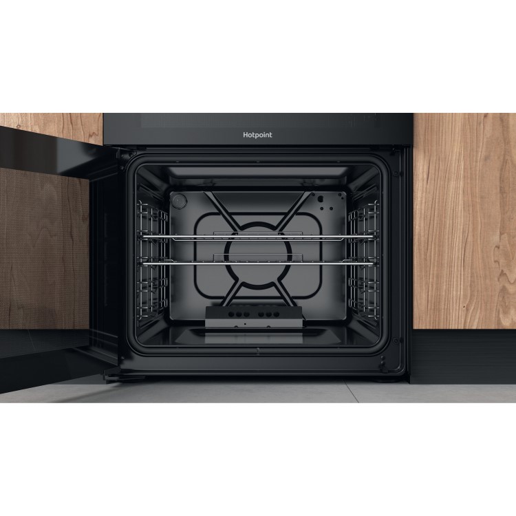 Hotpoint 60cm Double Oven Gas Cooker - Black