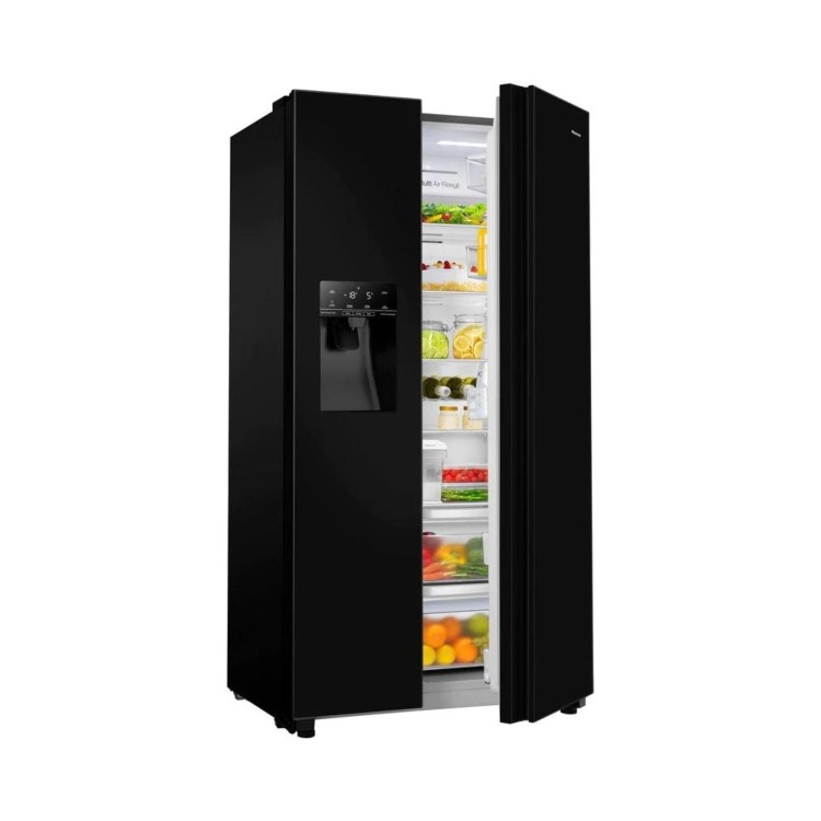 Hisense 562 Litre Side-By-Side American Fridge Freezer - Black