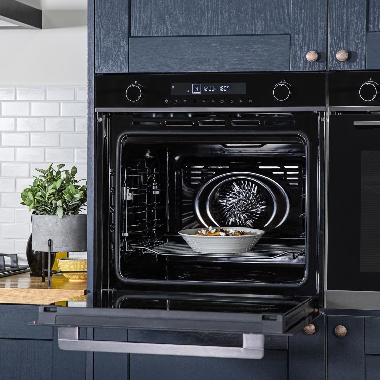 Refurbished Russell Hobbs RHMEO7202DS 60cm Single Built In Electric Oven & Microwave Black