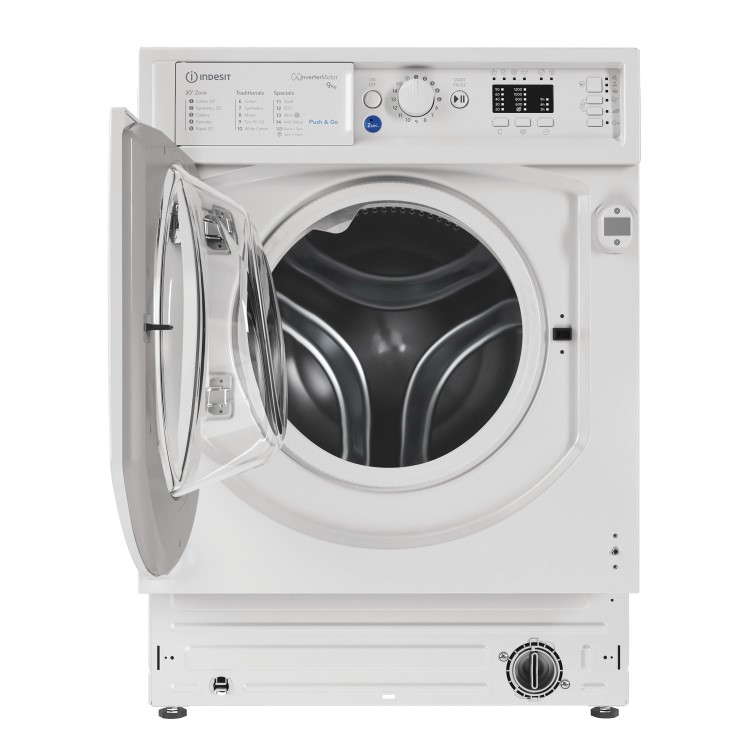 Refurbished Indesit Push & Go BIWMIL91485UK Integrated 9KG 1400 Spin Washing Machine White