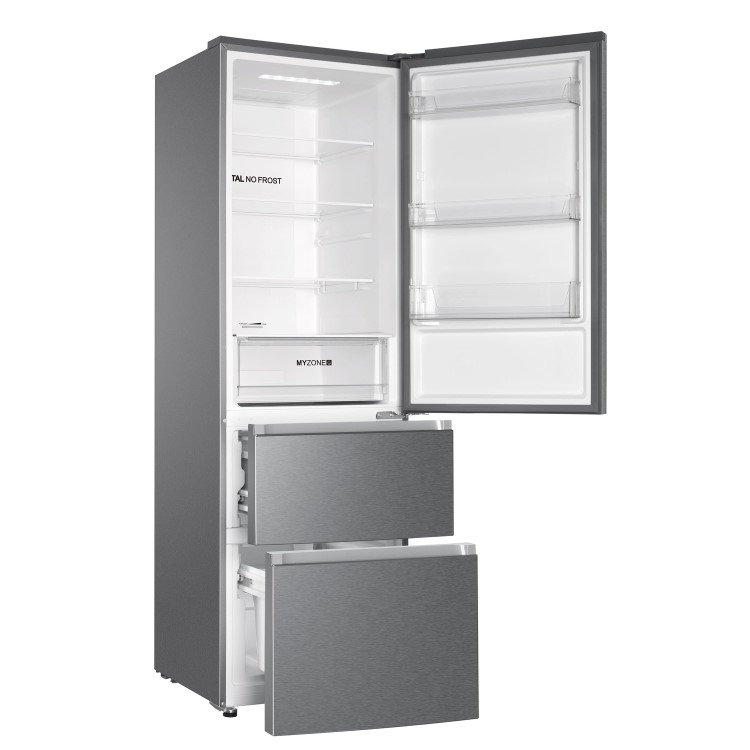 Haier 345 Litre 70/30 Freestanding Fridge Freezer - Stainless steel