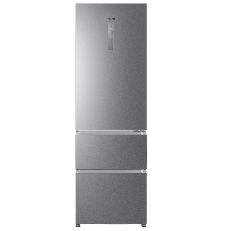 Haier 345 Litre 70/30 Freestanding Fridge Freezer - Stainless steel