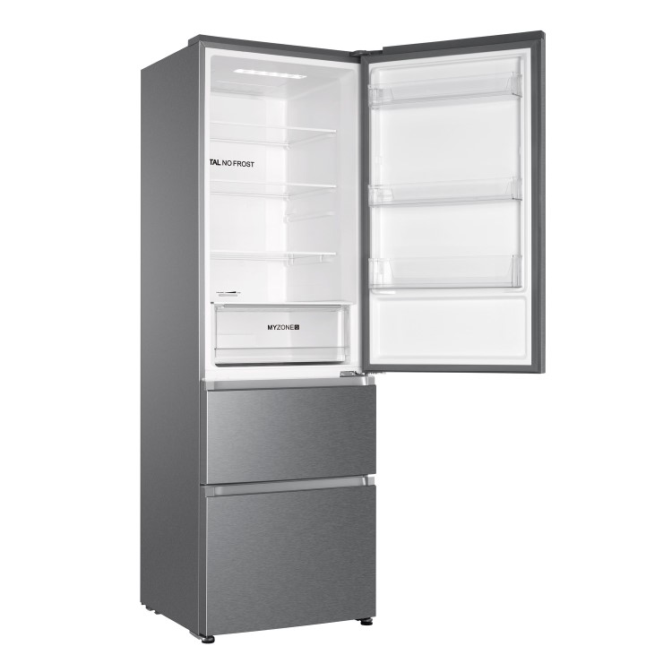 Haier 345 Litre 70/30 Freestanding Fridge Freezer - Stainless steel