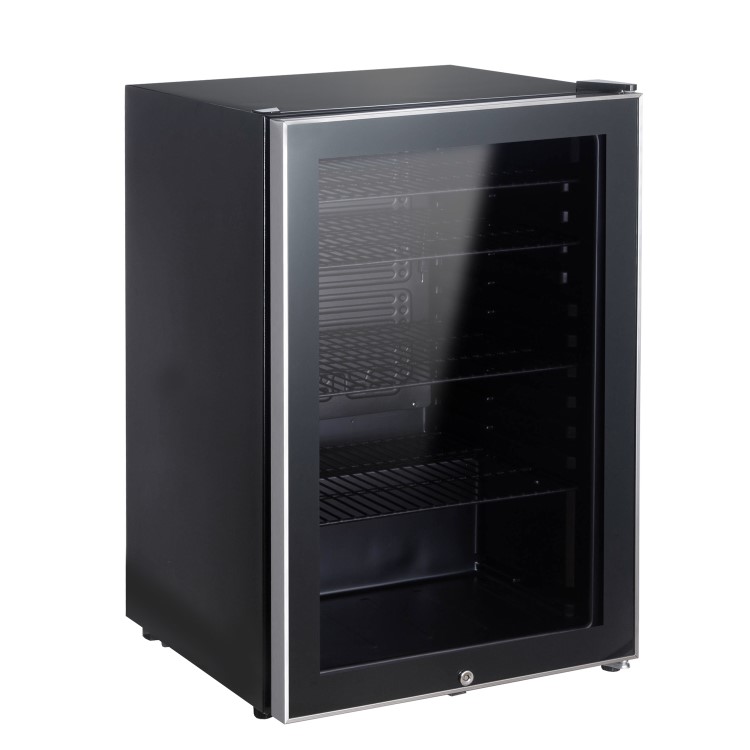 electriQ 115 Litre Drinks Fridge - Black with Stainless Steel Trim