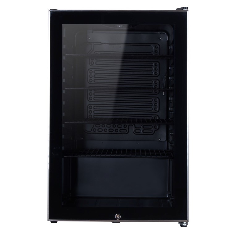 electriQ 115 Litre Drinks Fridge - Black with Stainless Steel Trim