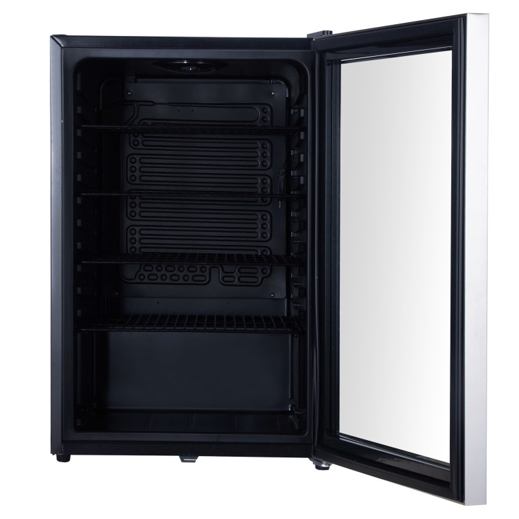 electriQ 115 Litre Drinks Fridge - Black with Stainless Steel Trim