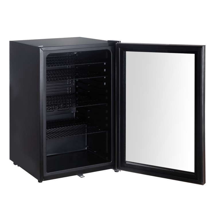 electriQ 115 Litre Drinks Fridge - Black with Stainless Steel Trim