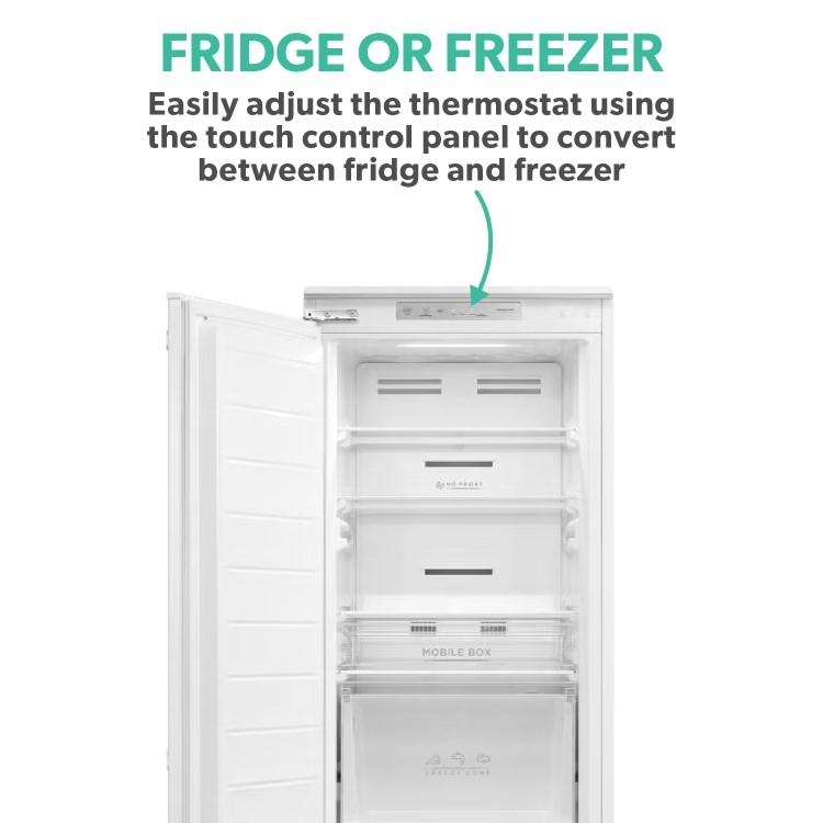 Refurbished electriQ eiQINT54177FZ Integrated 212 Litre In Column Frost Free Freezer 