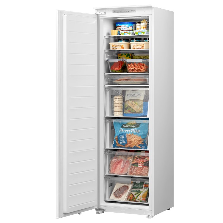 Refurbished electriQ eiQINT54177FZ Integrated 212 Litre In Column Frost Free Freezer 