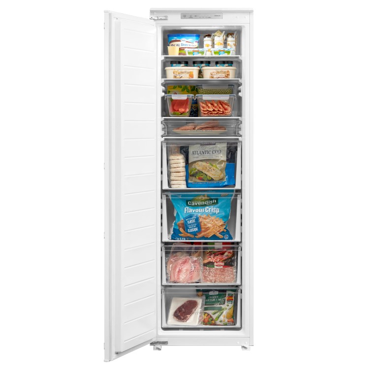 Refurbished electriQ eiQINT54177FZ Integrated 212 Litre In Column Frost Free Freezer 