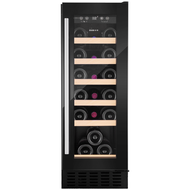 CDA 19 Bottle Capacity Single Zone 30cm Freestanding Under Counter Wine Cooler - Black