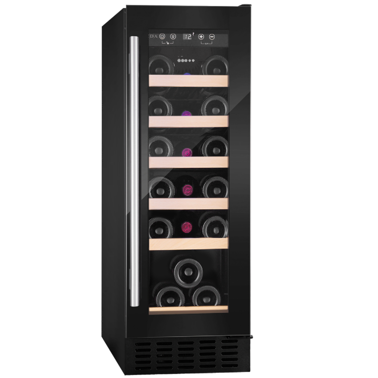 CDA 19 Bottle Capacity Single Zone 30cm Freestanding Under Counter Wine Cooler - Black