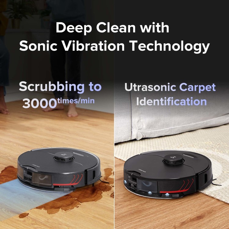 Refurbished Roborock S7 MaxV Ultra Robot Vacuum Cleaner with Self-Emptying and Seld-Cleaning Station - Black