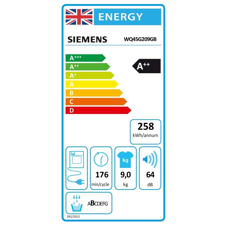 Siemens iQ500 9kg Heat Pump Tumble Dryer - White