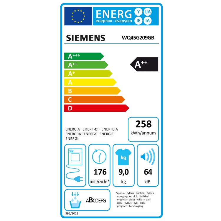 Siemens iQ500 9kg Heat Pump Tumble Dryer - White