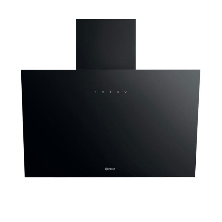 Indesit 60cm Angled Chimney Cooker Hood - Black