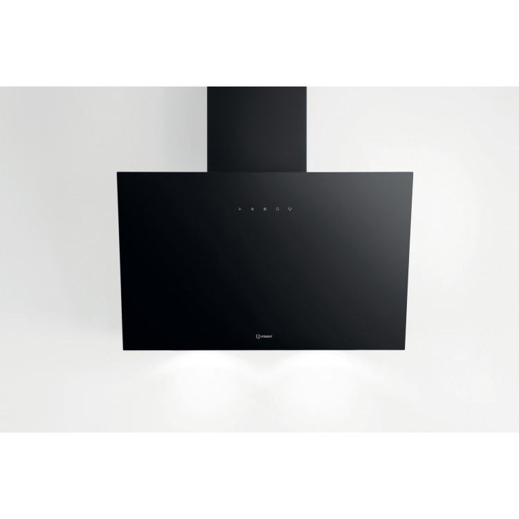 Indesit 60cm Angled Chimney Cooker Hood - Black