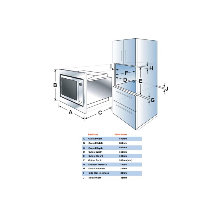 Refurbished electriQ eiQMOBISOLO25 Built In 25L 900W Digital Standard Microwave Stainless Steel 