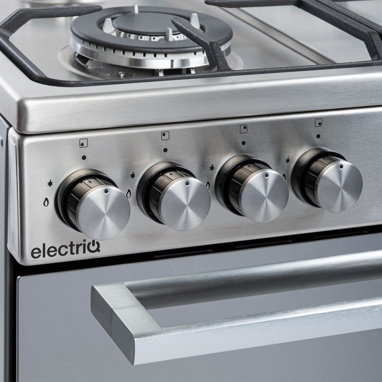 electriQ 60cm Double Oven Dual Fuel Cooker with Mirror Door