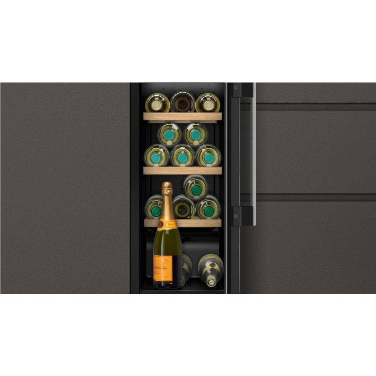 Refurbished Neff KU9202HF0G Integrated 21 Bottle Single Zone Wine Cooler Black